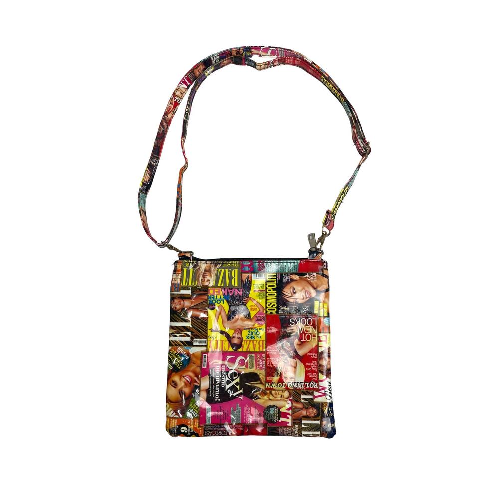 Y2K Vintage Colorful Celebrity Magazine Cover Crossbody Purse Bag 2000 Nostalgic - Picture 2 of 5